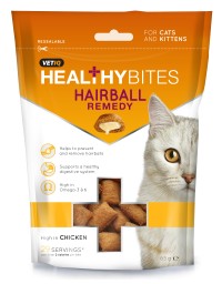 Vetiq Przysmaki dla kotów i kociąt Kule włosowe Healthy Bites Hairball Remedy For Cats & Kitten 65g