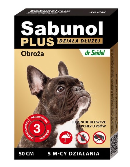 Sabunol Obroża Plus przeciw pchłom dla psa 50cm