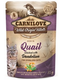 Carnilove Cat Quail & Dandelion Sterilised - przepiórka i mniszek saszetka 85g