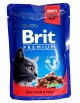 Brit Premium Cat Adult Wołowina + Groszek saszetka 100g