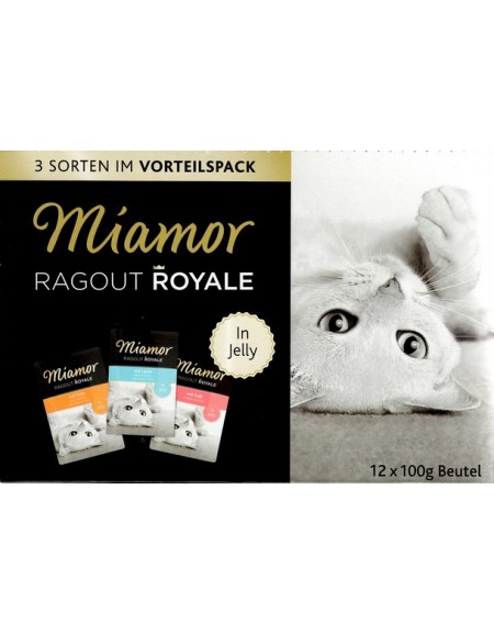 Miamor Ragout Royale Mix Galaretka - indyk, łosoś, cielęcina saszetki 12x100g