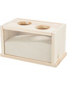 Basen do kąpieli piaskowych, dla myszy/chomików, drewno, 20 × 12 × 12 cm