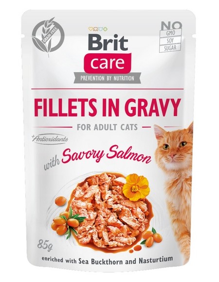 Brit Care Cat Fillets In Gravy Savory Salmon saszetka 85g