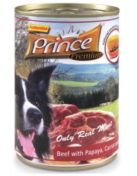Prince Premium Dog Wołowina, papaja, marchew puszka 400g