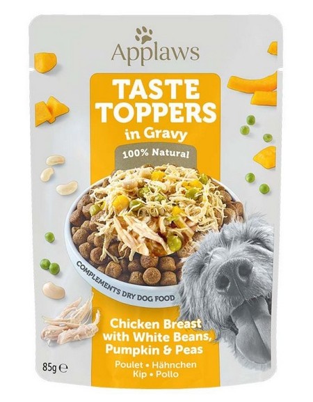 Applaws Taste Toppers Saszetka dla psa - kurczak, fasola, dynia i groszek w sosie 85g