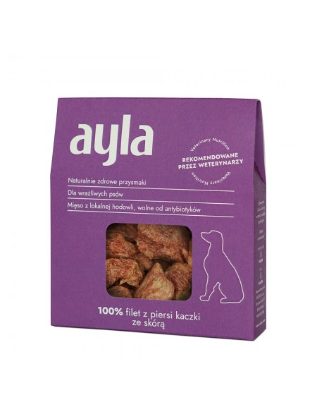 AYLA filet z piersi kaczki ze skórą - przysmaki liofilizowane dla psów (28g)