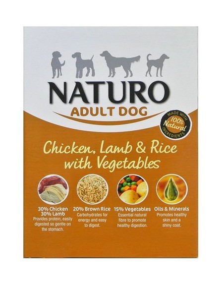 Naturo Adult Kurczak, jagnię z ryżem i warzywami 400g