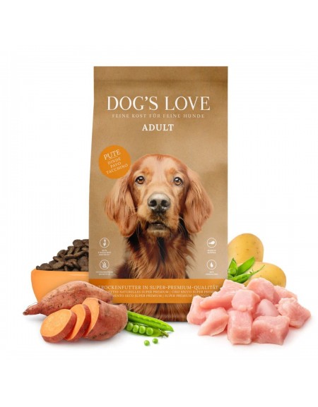 DOG'S LOVE Pute - indyk z batatami i cukinią (2kg)