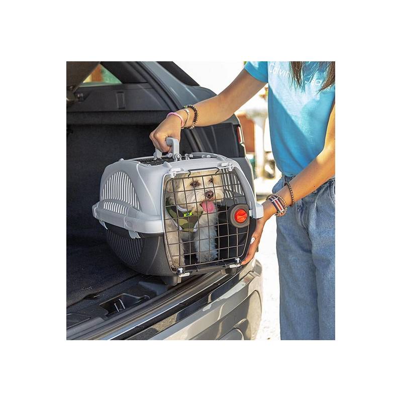 Ferplast Atlas Deluxe 20 Open - transporter z otwieranym sufitem srebrno-czarny [73040899]