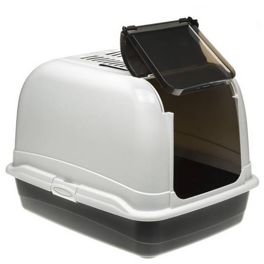 Ferplast Toaleta Maxi Bella biało-czarna - dla dużego kota [72070099]