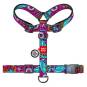 Collar WauDog Nylon Szelki nylonowe anatomiczne w kształcie litery H, z QR-paszportem, plastikowy fastex, wzór LATO, rozmiar XL 