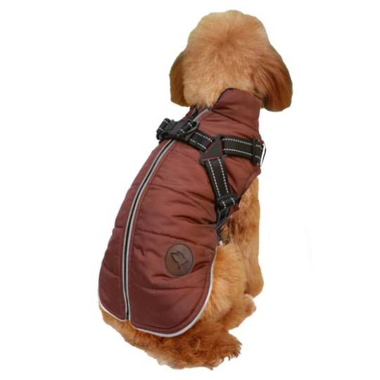 Zolux Kurtka puchowa z szelkami dla psa R.45 ceglasta