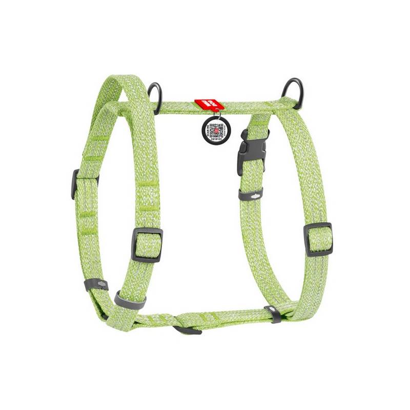 Collar WauDog Re-Cotton Szelki z rączką z regenerowanej bawełny anatomiczne w kształcie litery H, odblaskowe z QR-paszportem, pl