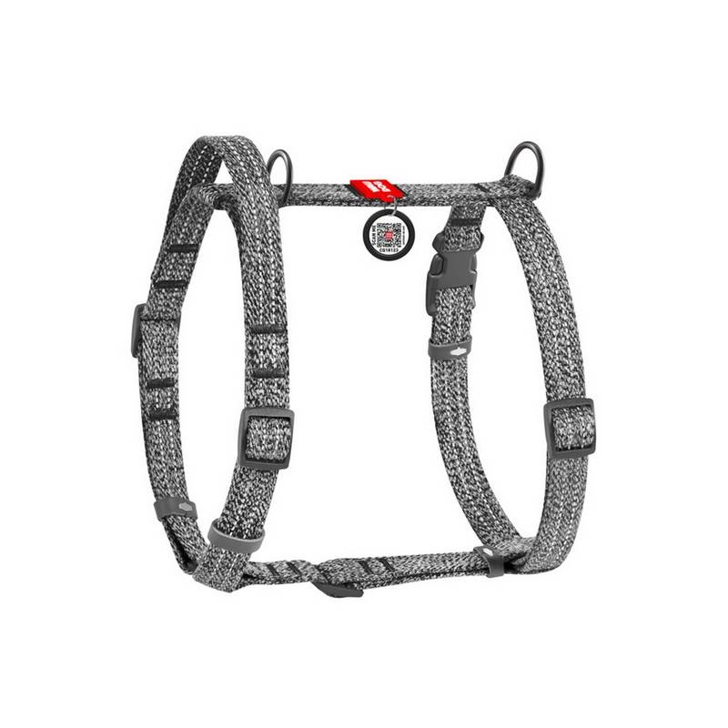 Collar WauDog Re-Cotton Szelki z rączką z regenerowanej bawełny anatomiczne w kształcie litery H, odblaskowe z QR-paszportem, pl