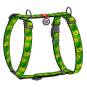 Collar WauDog Nylon Szelki nylonowe anatomiczne w kształcie litery H, z QR-paszportem, plastikowy fastex, wzór AWOKADO, rozmiar 