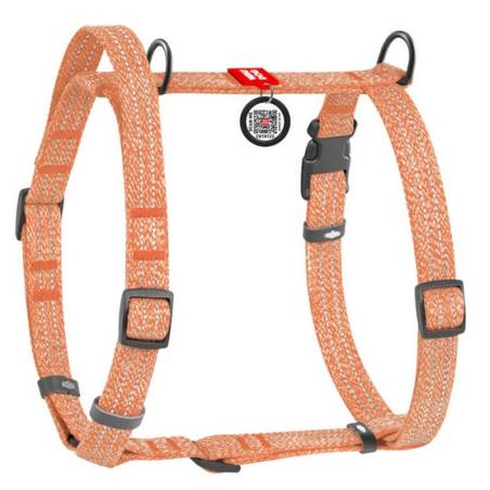 Collar WauDog Re-Cotton Szelki z rączką z regenerowanej bawełny anatomiczne w kształcie litery H, odblaskowe z QR-paszportem, pl