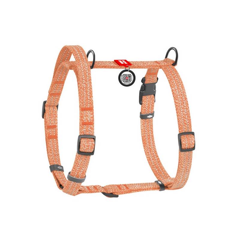 Collar WauDog Re-Cotton Szelki z rączką z regenerowanej bawełny anatomiczne w kształcie litery H, odblaskowe z QR-paszportem, pl