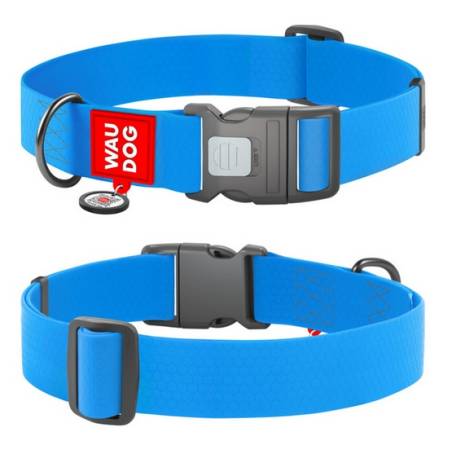Collar Waterproof Obroża wodoodporna z QR-paszportem, plastikowy fastex, XXL 35mm/46-70cm niebieska