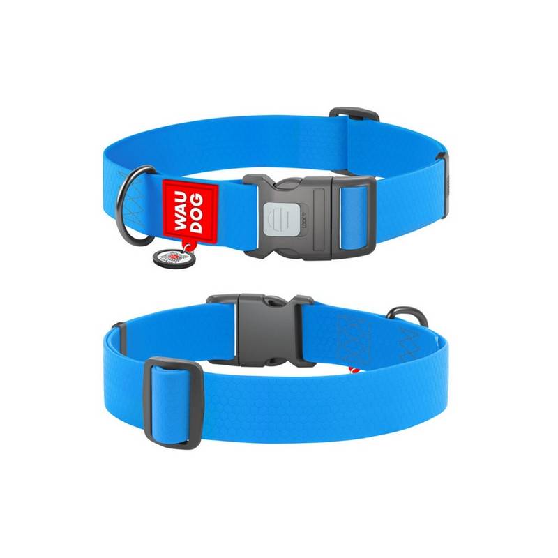 Collar Waterproof Obroża wodoodporna z QR-paszportem, plastikowy fastex, XXL 35mm/46-70cm niebieska