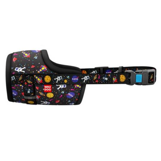 Collar WauDog Nylon Kaganiec, plastikowy fastex, wzór NASA, rozmiar 4 [35-43cm]