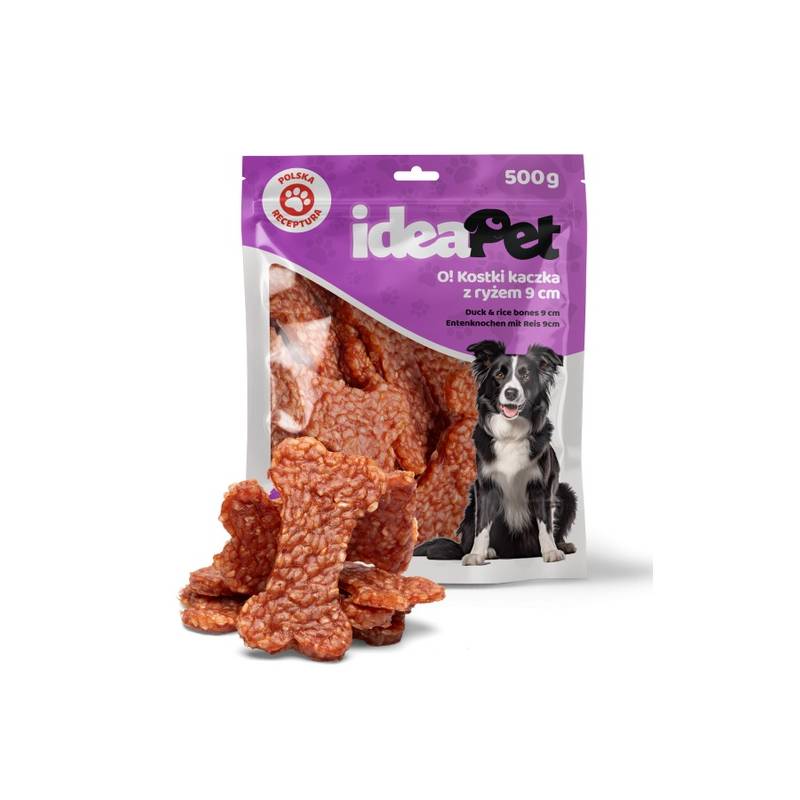 IdeaPet Kostki z kaczką i ryżem 9cm 500g