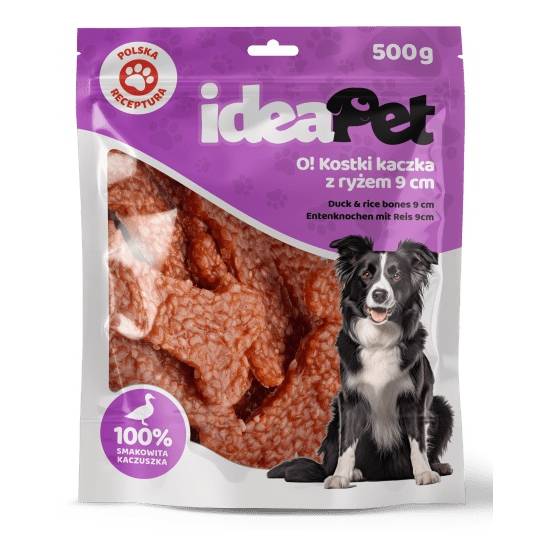IdeaPet Kostki z kaczką i ryżem 9cm 500g