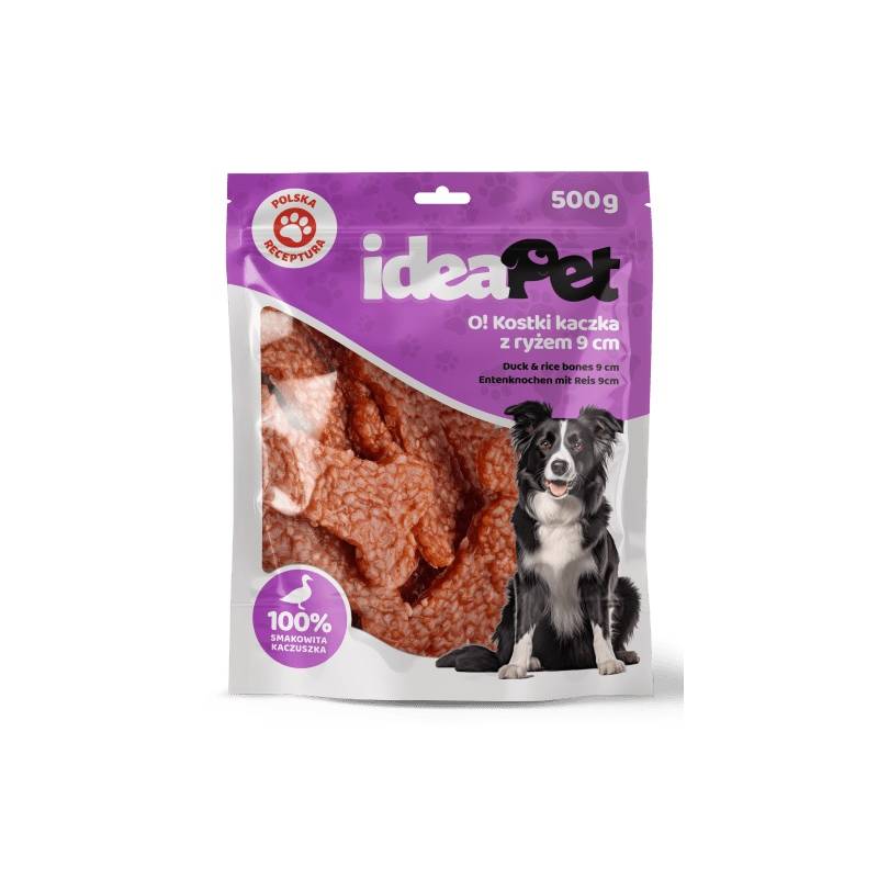 IdeaPet Kostki z kaczką i ryżem 9cm 500g