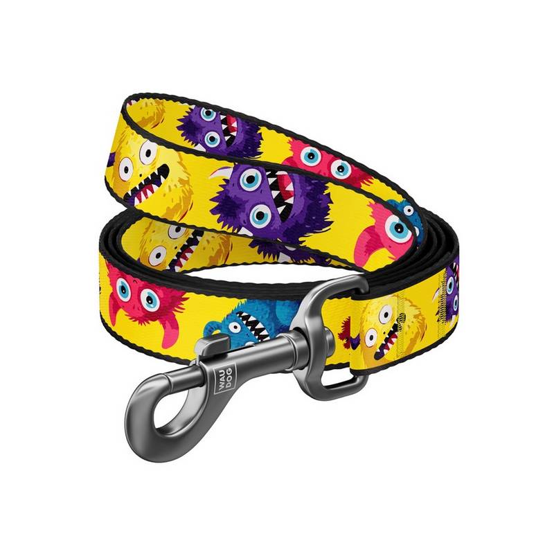 Collar WauDog Nylon Smycz nylonowa L-XXL 25mm/200cm, wzór FUTRZANE POTWORY