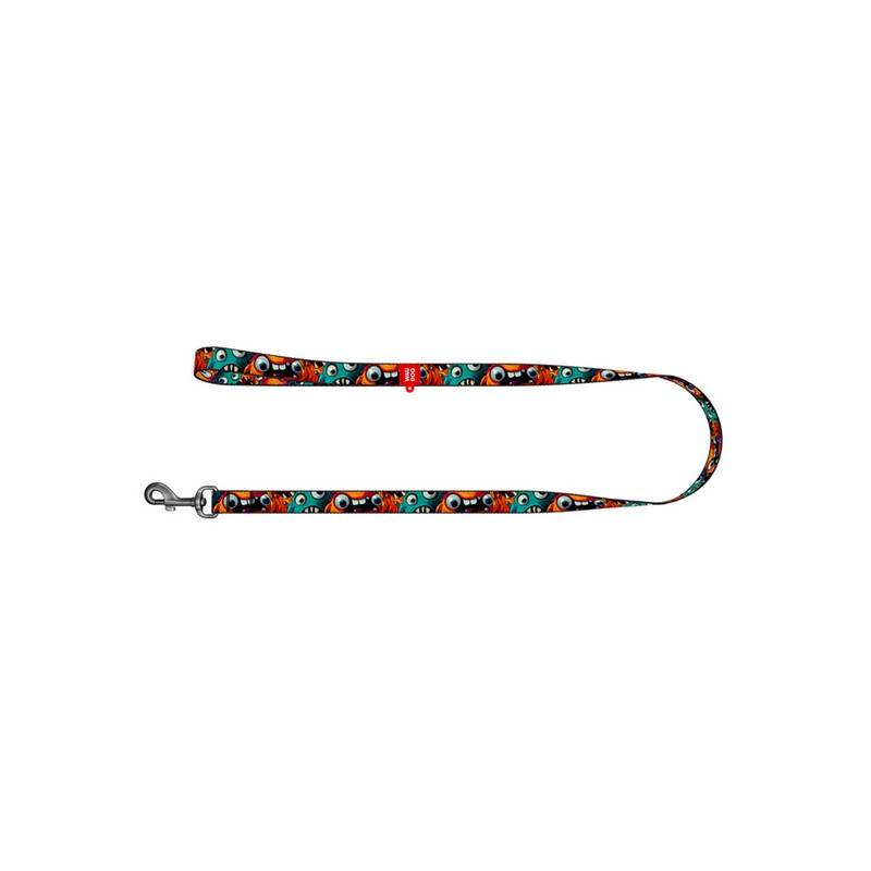 Collar WauDog Nylon Smycz nylonowa L-XXL 25mm/200cm, wzór ZĘBATE POTWORY