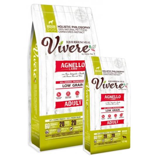 Vivere Dog Medium Adult Lamb Karma Monobiałkowa z Jagnięciną 12+3kg