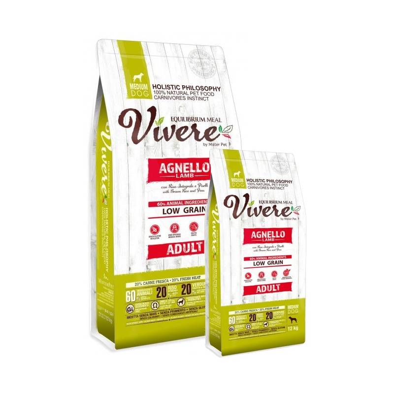 Vivere Dog Medium Adult Lamb Karma Monobiałkowa z Jagnięciną 12+3kg