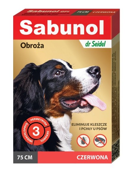 Sabunol GPI Obroża przeciw pchłom dla psa czerwona 75cm