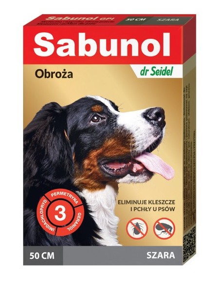 Sabunol GPI Obroża przeciw pchłom dla psa szara 50cm