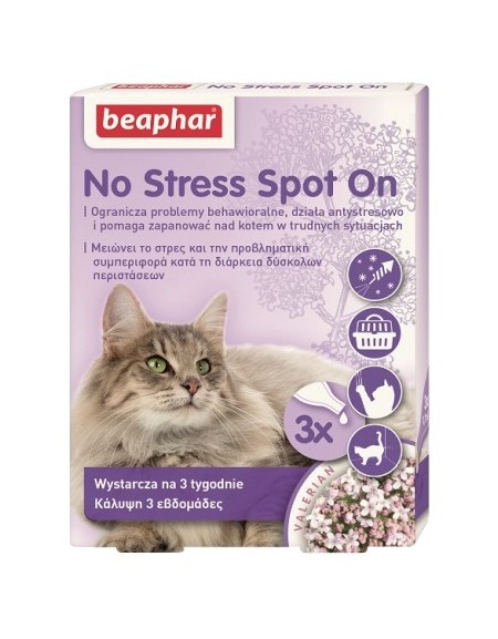 Beaphar No Stress Spot On dla kotów - 3 pipety