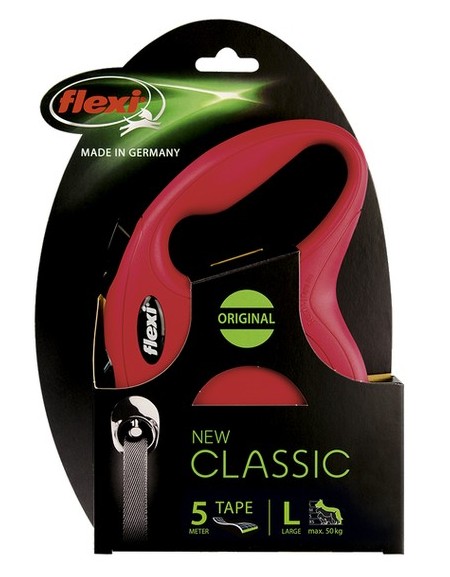 Flexi New Classic Smycz taśma L 5m czerwona [FL-2305]