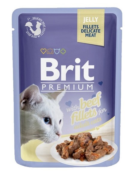 Brit Premium Cat Fillets with Beef galaretka saszetka 85g