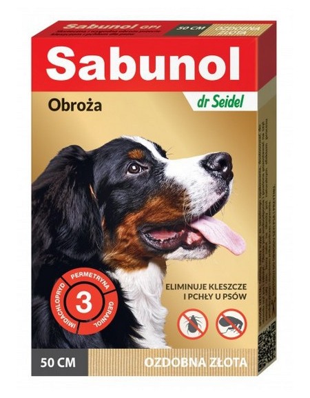 Sabunol GPI Obroża przeciw pchłom dla psa ozdobna złota 50cm