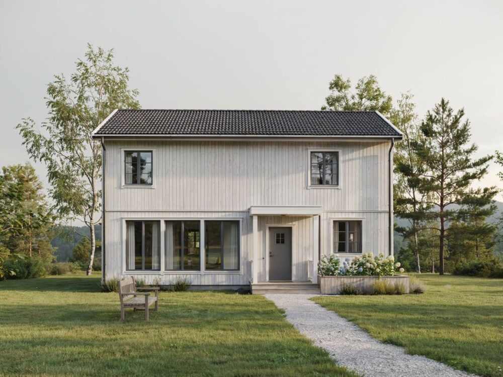 skandynawski domek drewniany